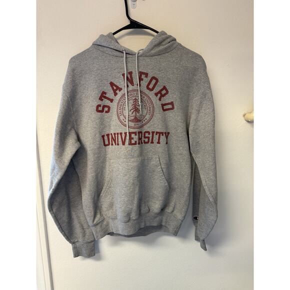 VINTAGE Stanford University Champion Hoodie Sweatshirt Small Grey - Picture 1 of 9